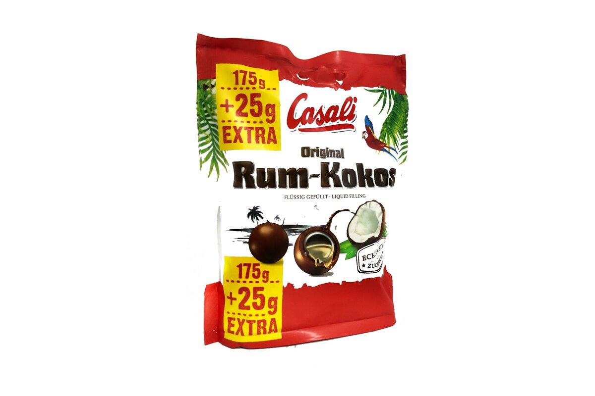 Kokosové guličky Casali plnené rumom v mliečnej čokoláde 175 g