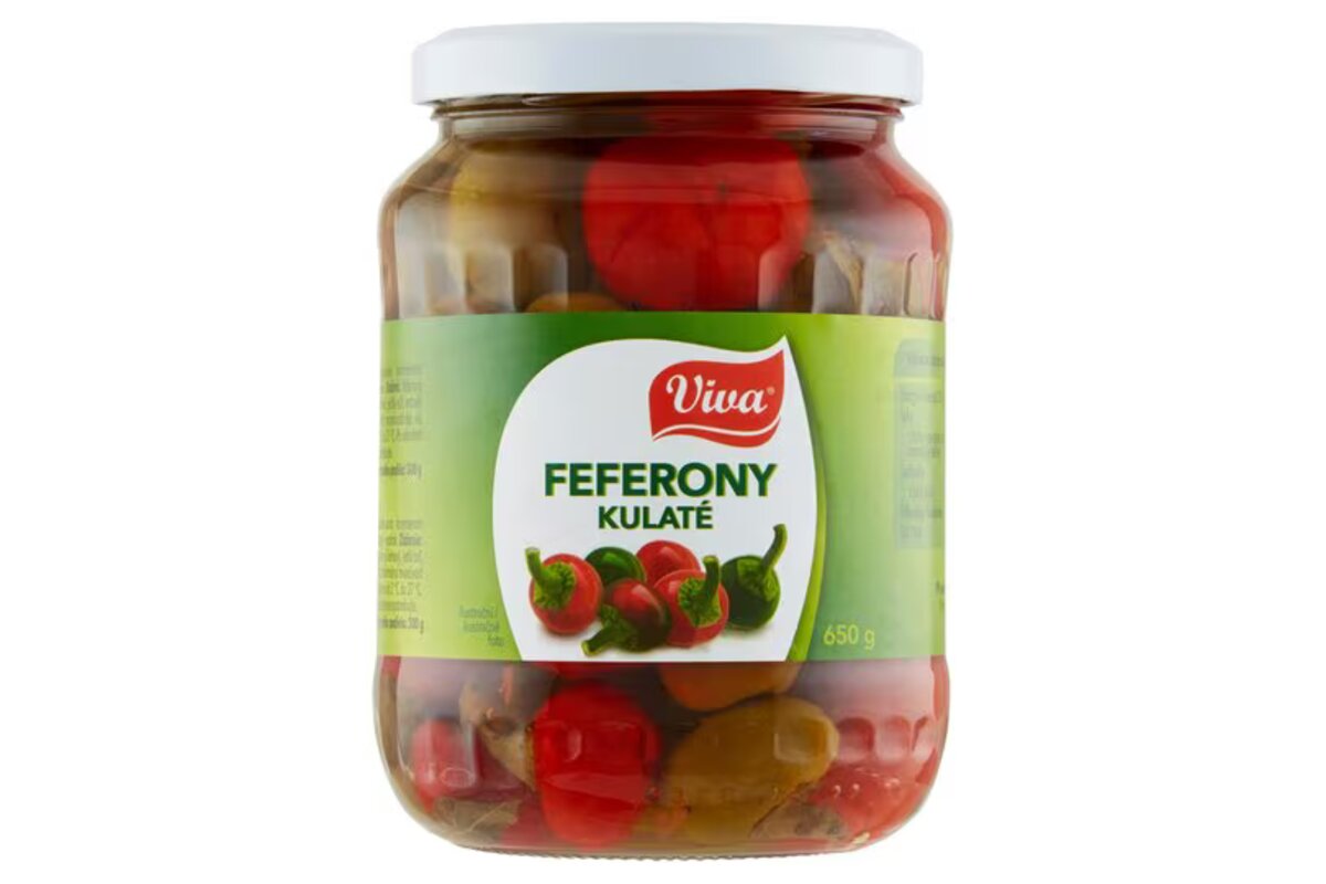 Feferóny guľaté 650g sklo 16-10